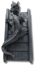 Load image into Gallery viewer, 40cm Dragon Book Ends - Grey Resin Gothic Statue Shelf Decor