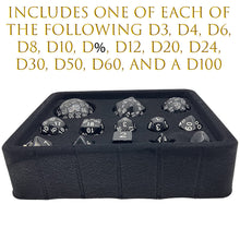 Load image into Gallery viewer, 13 Piece Deluxe Dungeon Master Polyhedral RPG Dice Set -Choice of Colours