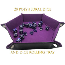 Load image into Gallery viewer, 20 piece Marble Dice Set and Rolling Tray