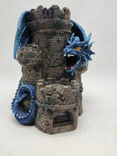 Load image into Gallery viewer, Blue Dragon DnD Dice Tower for Rolling Dice - Hand Painted 26cm Dice Rolling Tower - Great for Role-Playing Games and Tabletop Gaming - Amazing Dice Shaker - Dragon Dice Tower
