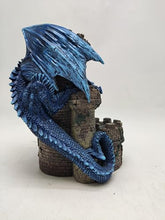 Load image into Gallery viewer, Blue Dragon DnD Dice Tower for Rolling Dice - Hand Painted 26cm Dice Rolling Tower - Great for Role-Playing Games and Tabletop Gaming - Amazing Dice Shaker - Dragon Dice Tower
