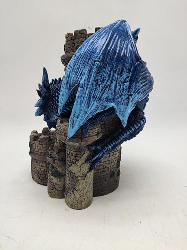 Blue Dragon DnD Dice Tower for Rolling Dice - Hand Painted 26cm Dice Rolling Tower - Great for Role-Playing Games and Tabletop Gaming - Amazing Dice Shaker - Dragon Dice Tower