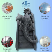 Load image into Gallery viewer, 40cm Dragon Book Ends - Grey Resin Gothic Statue Shelf Decor
